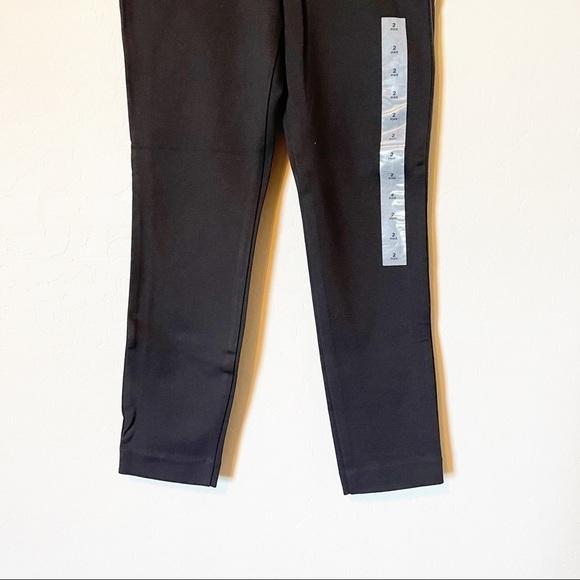 Old Navy Women's Pixie Pant Metallic Stripe Ankle Crop Stretch Black Gold 2 NWT - Picture 4 of 6